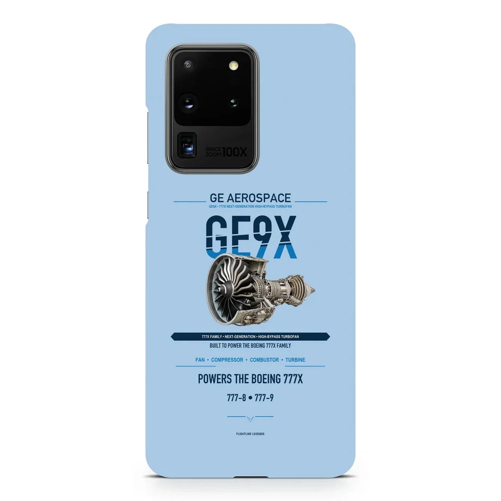 GE9X design on samsung case - light blue