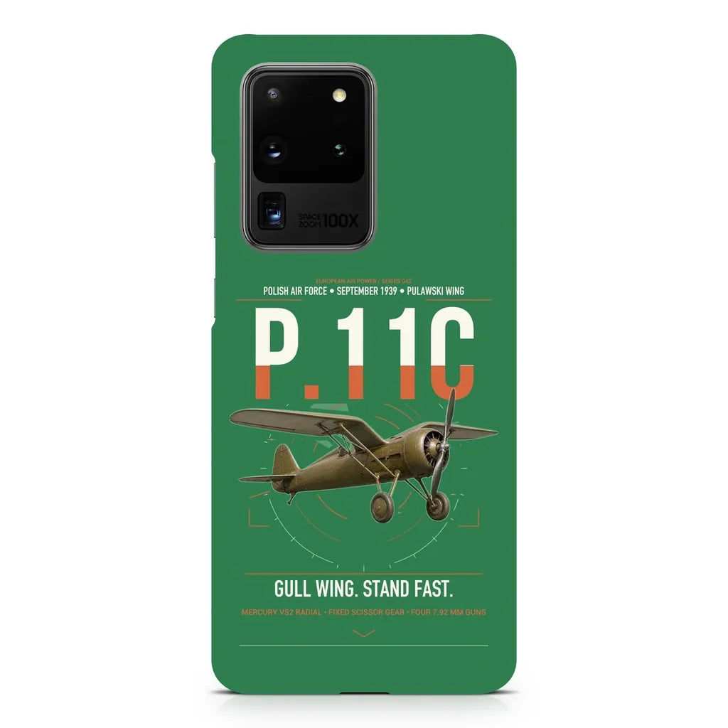PZL P.11c design on samsung case - green