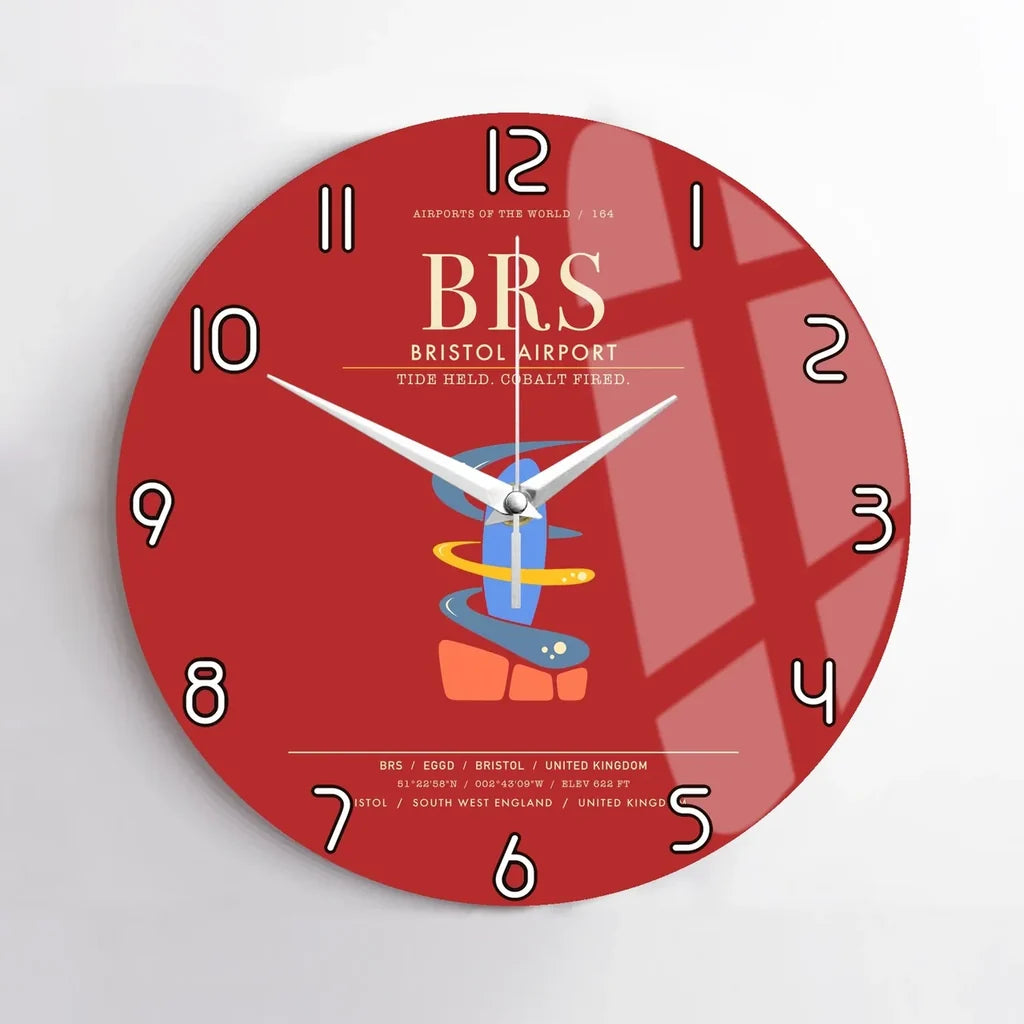Bristol Airport BRS Wall-Clock No-Frame - Red