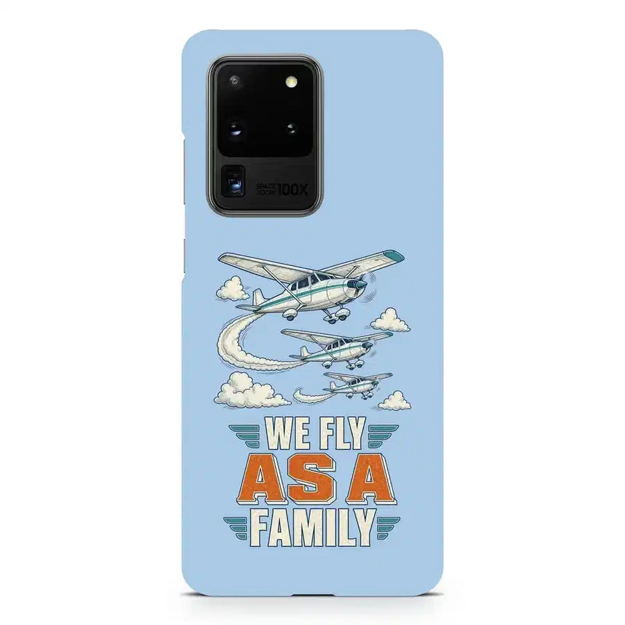 We Fly As A Family design on samsung case - light blue