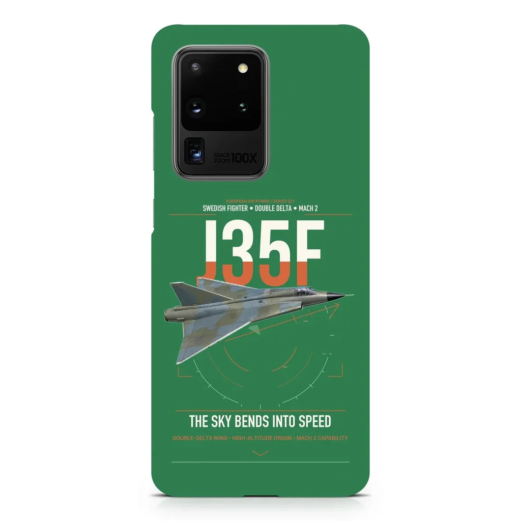 Saab J 35F Draken design on samsung case - green