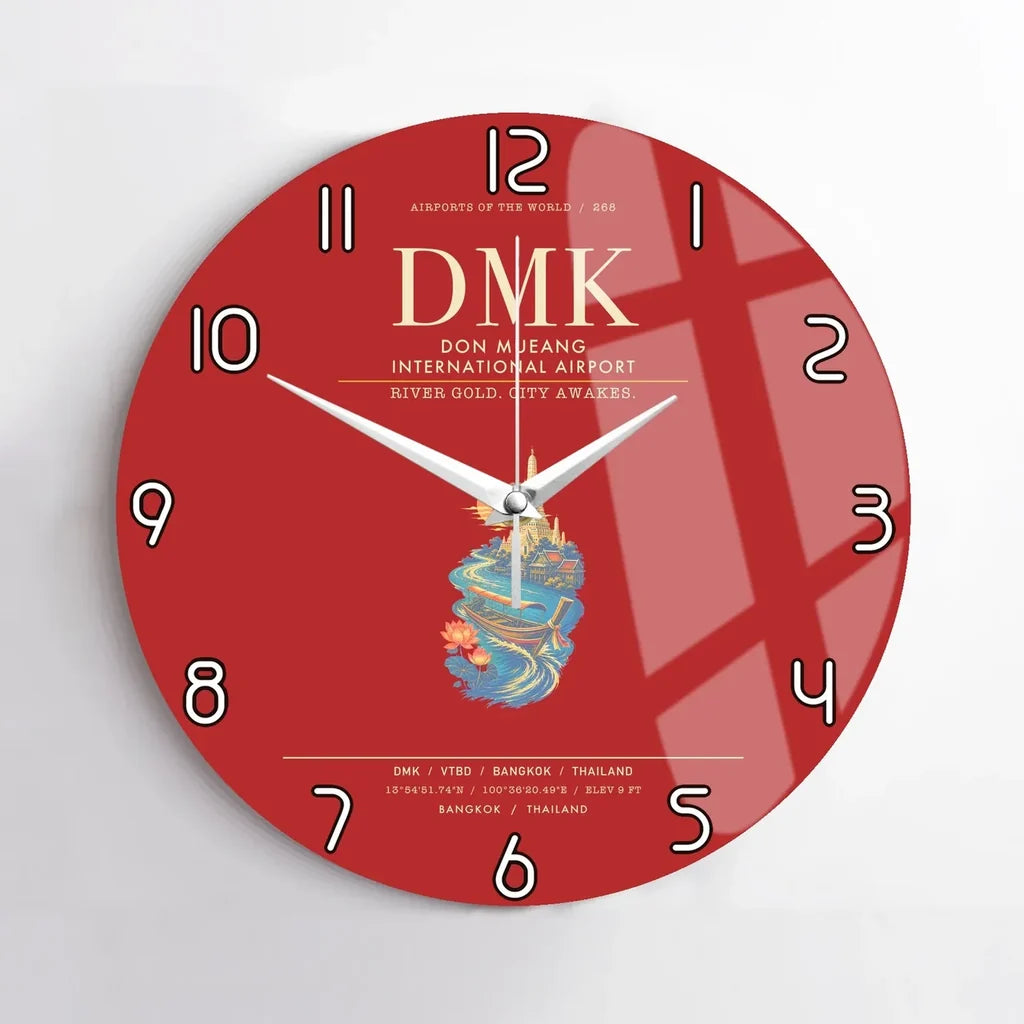 Don Mueang International Airport Bangkok DMK Wall-Clock No-Frame - Red