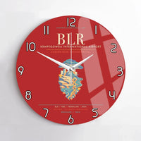 Thumbnail for Kempegowda International Airport Bengaluru BLR - Deccan Garden Silk Loom Wall-Clock No-Frame - Red