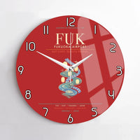 Thumbnail for Fukuoka Airport FUK - Hakata Lantern Bay Weave Wall-Clock No-Frame - Red