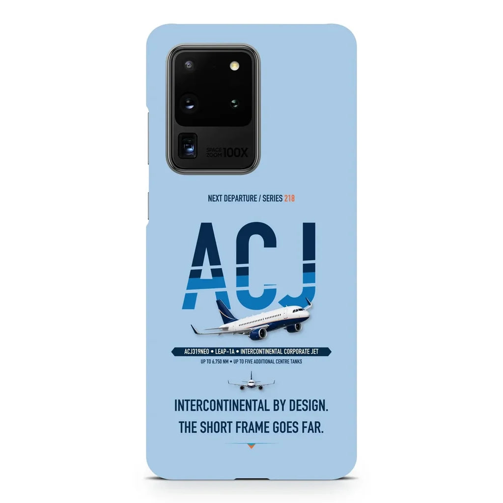 Airbus ACJ319neo design on samsung case - light blue