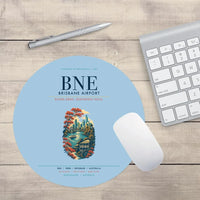 Thumbnail for Brisbane Airport (BNE) design on light blue round mouse pad