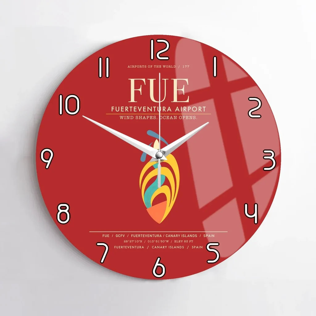 Fuerteventura Airport FUE Wall-Clock No-Frame - Red