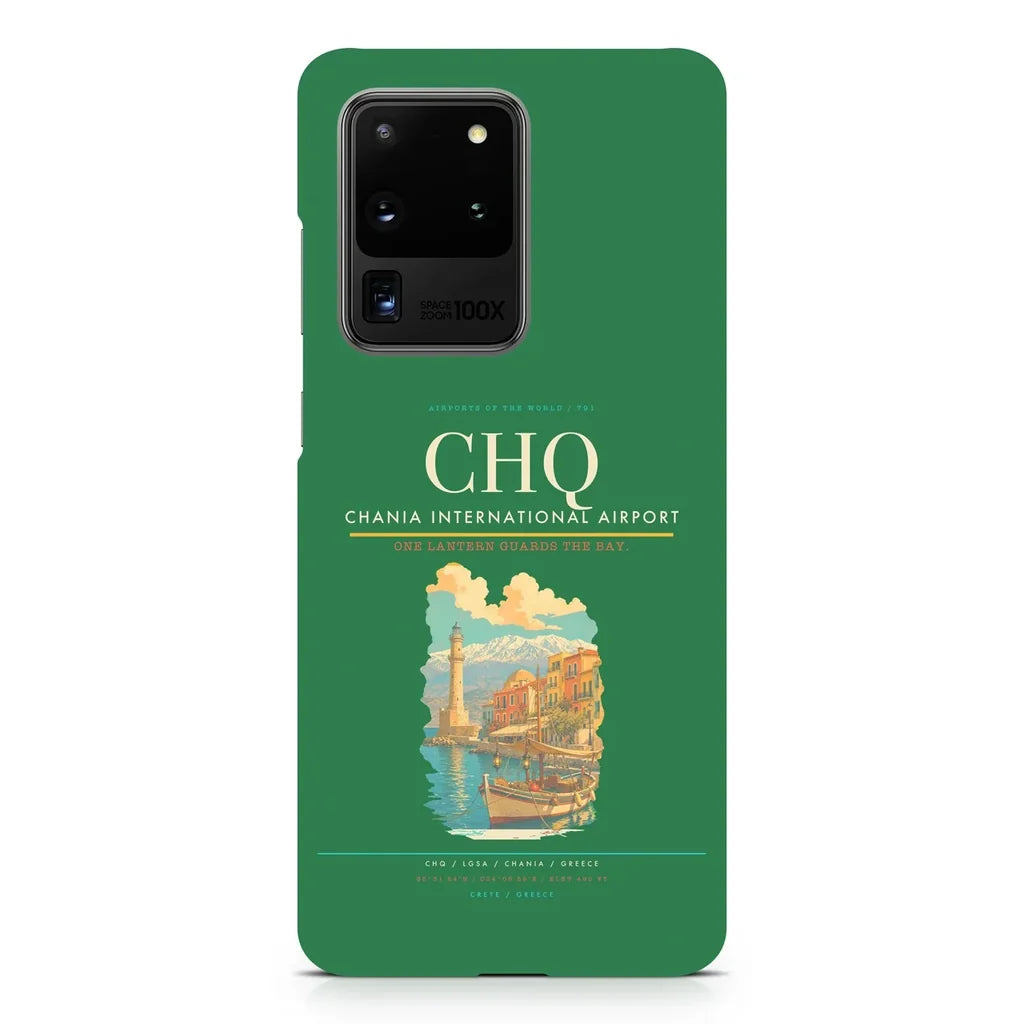 Chania International Airport CHQ design on samsung case - green