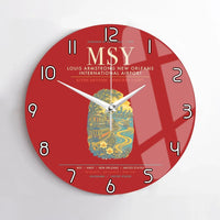 Thumbnail for Louis Armstrong New Orleans International Airport MSY Wall-Clock No-Frame - Red