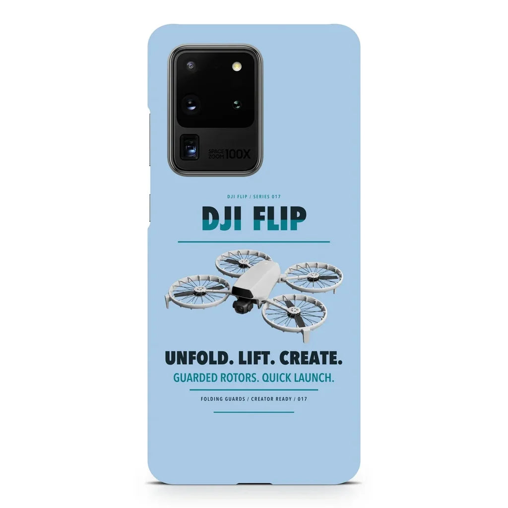 DJI Flip design on samsung case - light blue