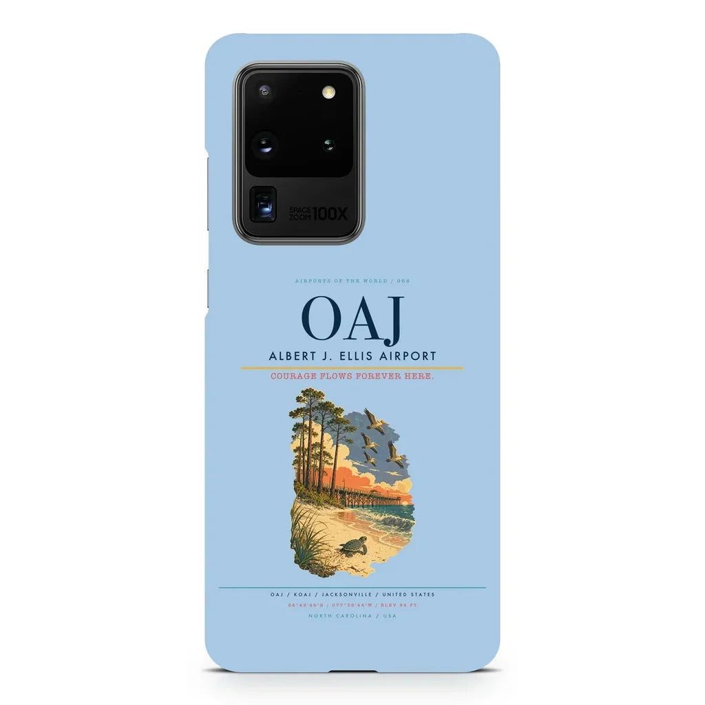 Albert J. Ellis Airport OAJ design on samsung case - light blue