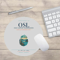Thumbnail for Oslo Airport Gardermoen (OSL) design on light gray round mouse pad