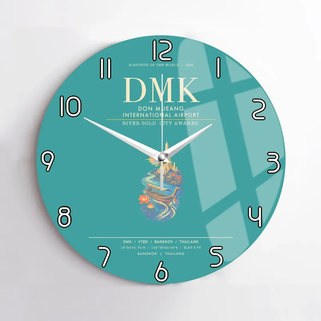 Don Mueang International Airport Bangkok DMK Wall-Clock No-Frame - Turquoise
