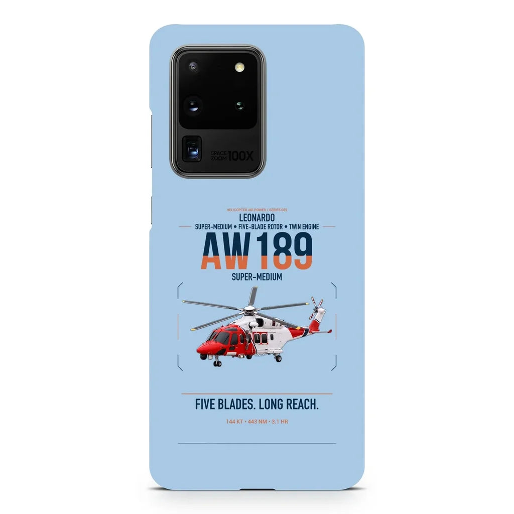 Leonardo AW189 design on samsung case - light blue
