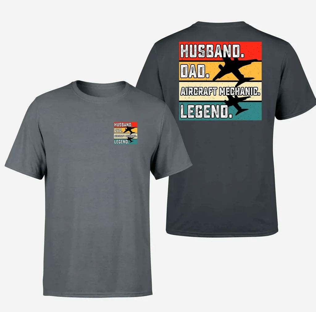 Husband & Dad & Aircraft Mechanic & Legend Designed Double-Side T-Shirts - view 12