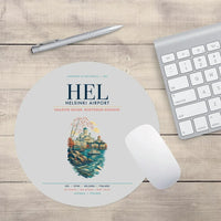 Thumbnail for Helsinki Airport (HEL) design on light gray round mouse pad
