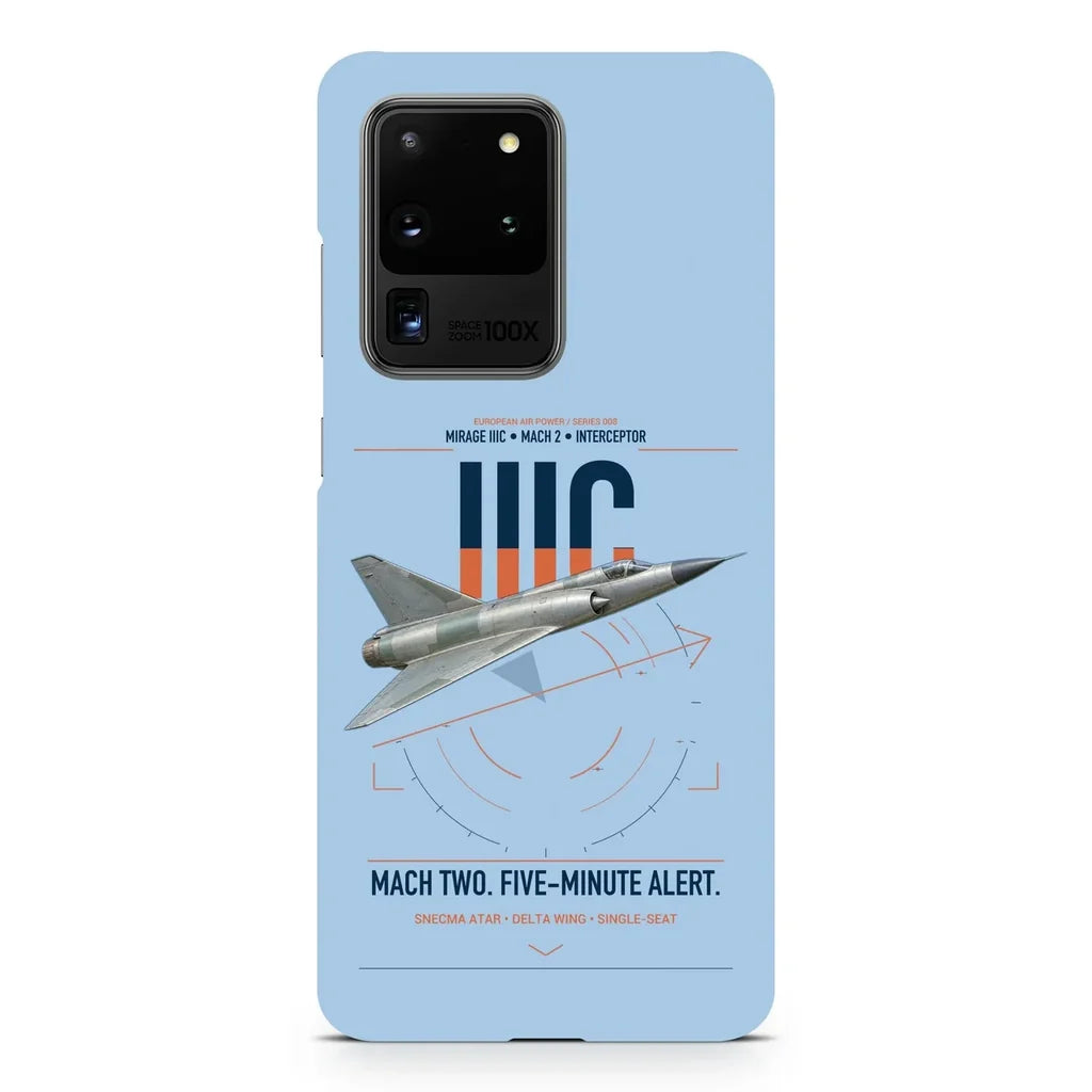 Dassault Mirage IIIC design on samsung case - light blue