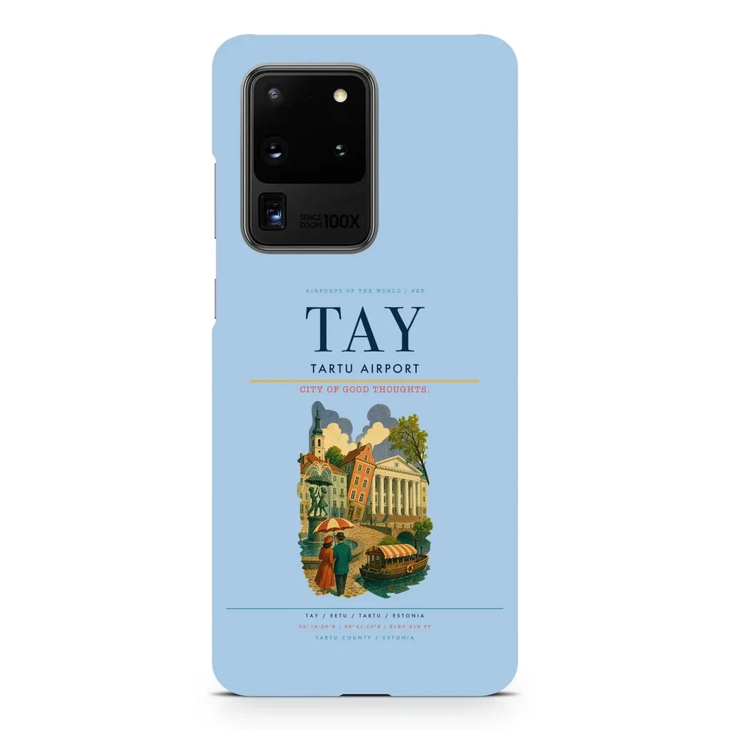 Tartu Airport TAY design on samsung case - light blue