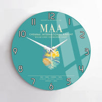 Thumbnail for Chennai International Airport MAA Wall-Clock No-Frame - Turquoise
