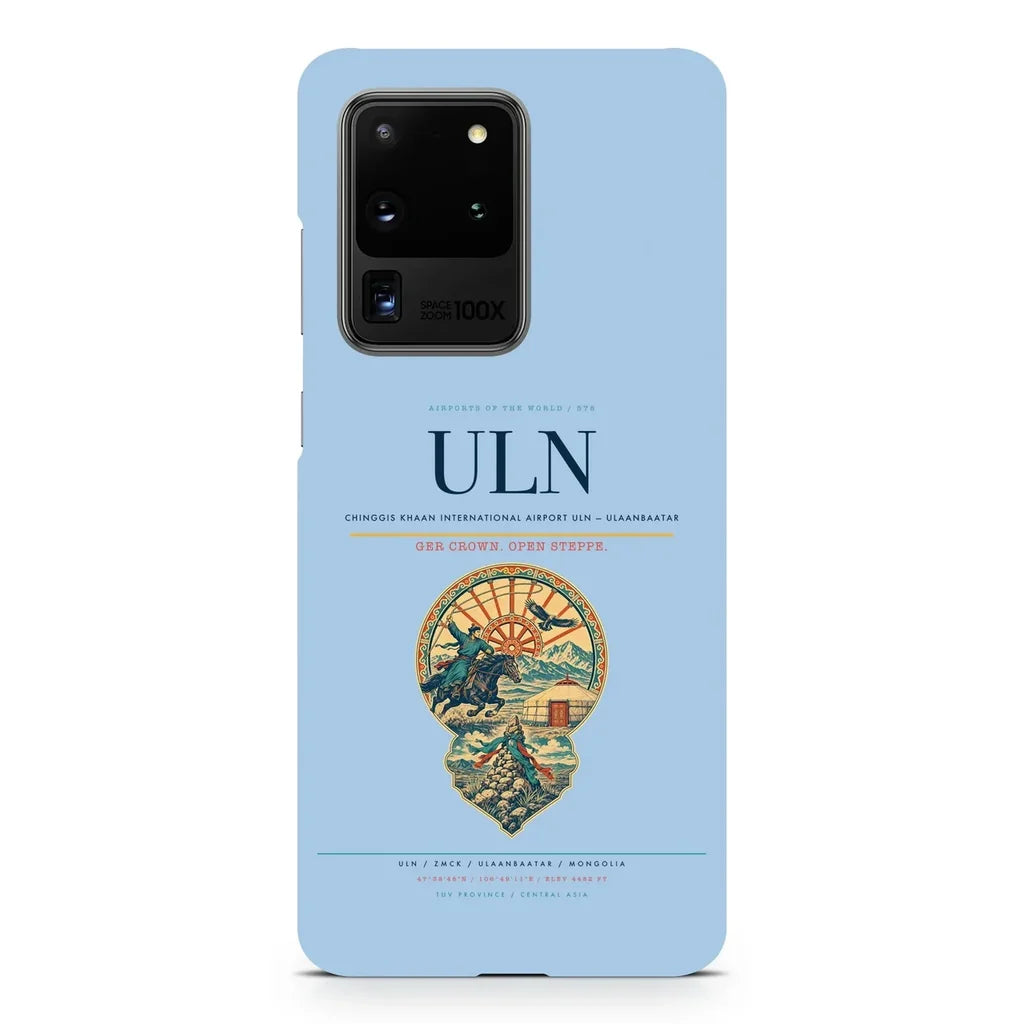 Chinggis Khaan International Airport ULN — Ulaanbaatar design on samsung case - light blue