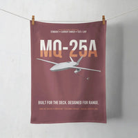 Thumbnail for MQ-25A STINGRAY design on dark red towel