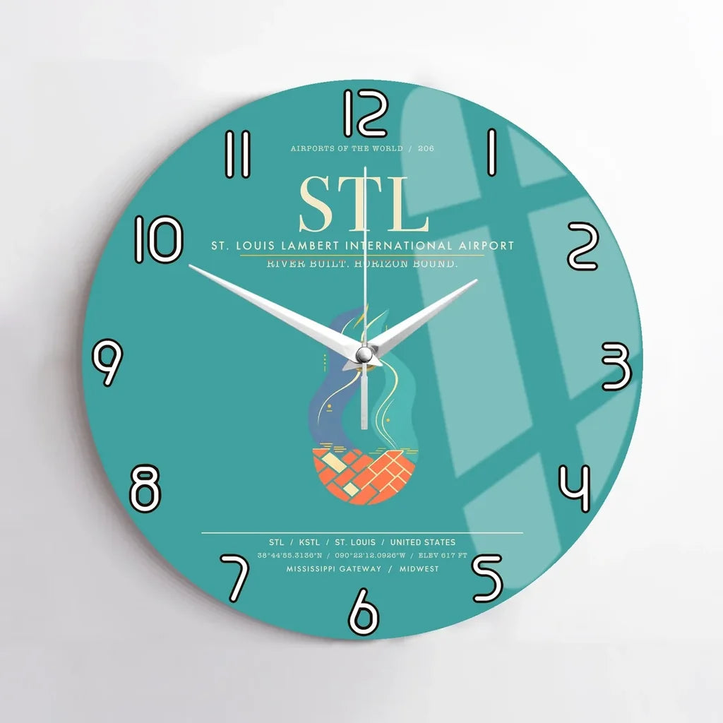 St. Louis Lambert International Airport STL Wall-Clock No-Frame - Turquoise