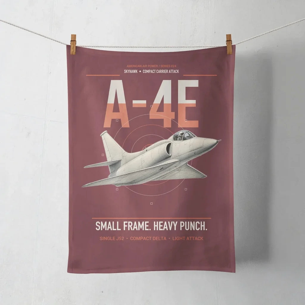 A-4E Skyhawk design on dark red towel