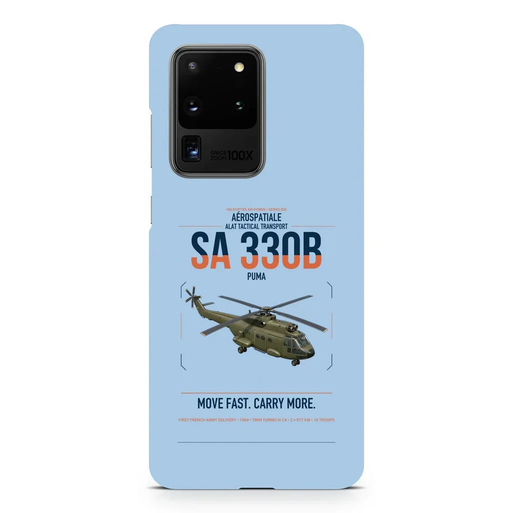 Aérospatiale SA 330B Puma design on samsung case - light blue