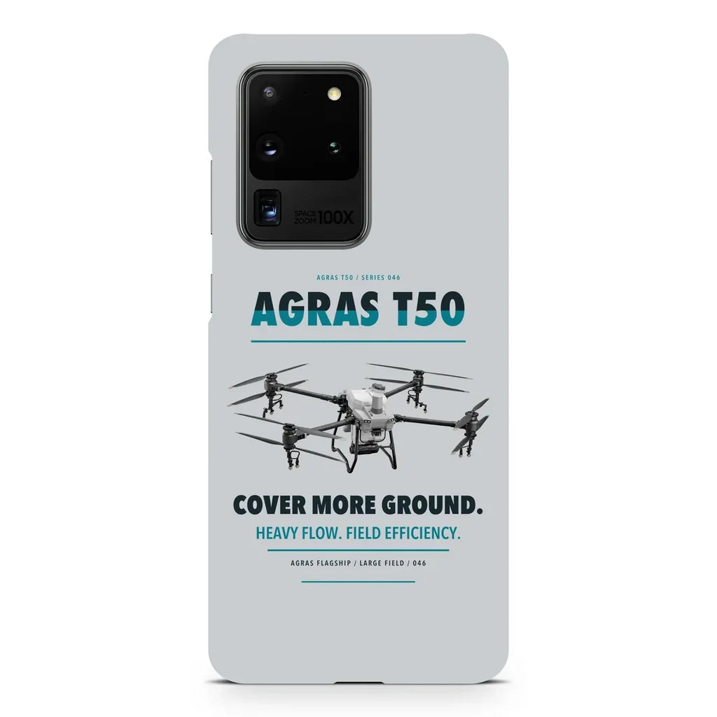 DJI Agras T50 design on samsung case - light gray