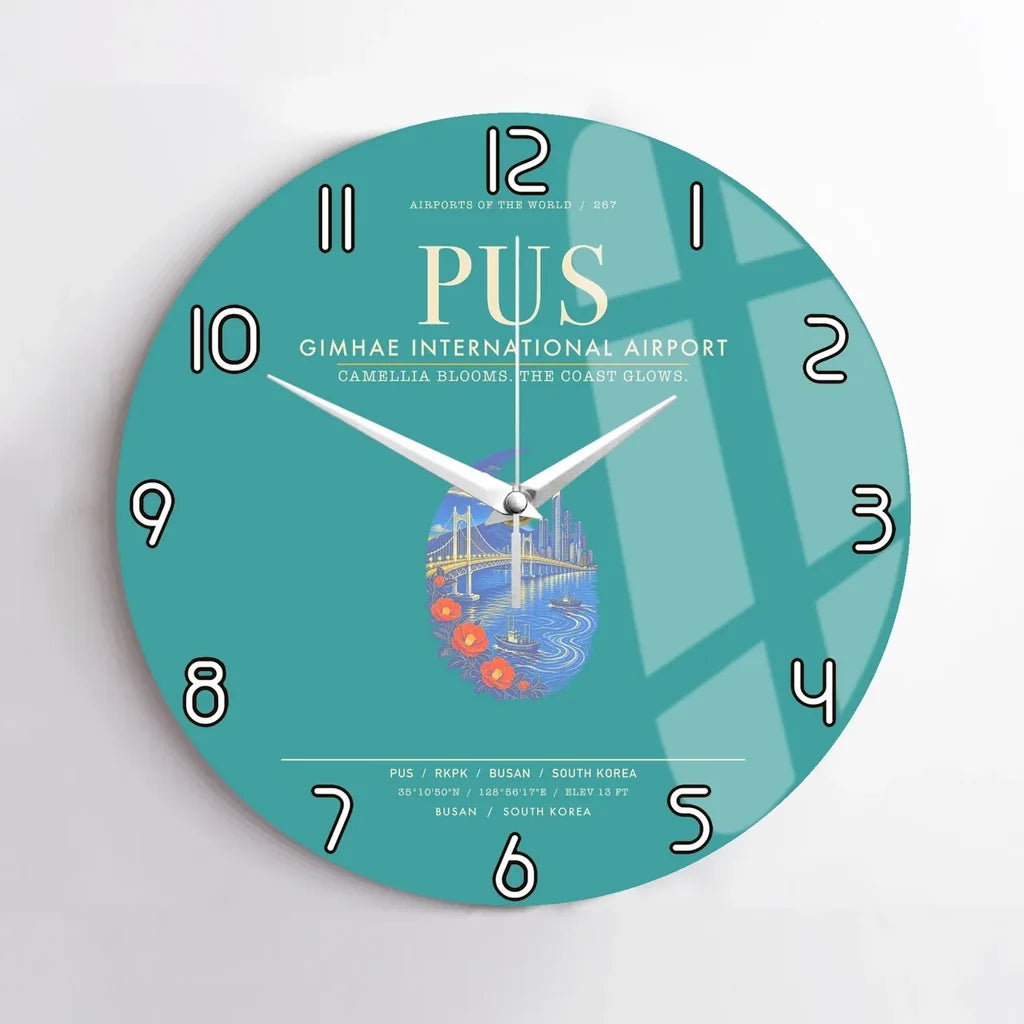 Gimhae International Airport Busan PUS Wall-Clock No-Frame - Turquoise