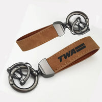 Thumbnail for Trans World Airlines (TWA) Horseshoe Buckle key chain, Camel