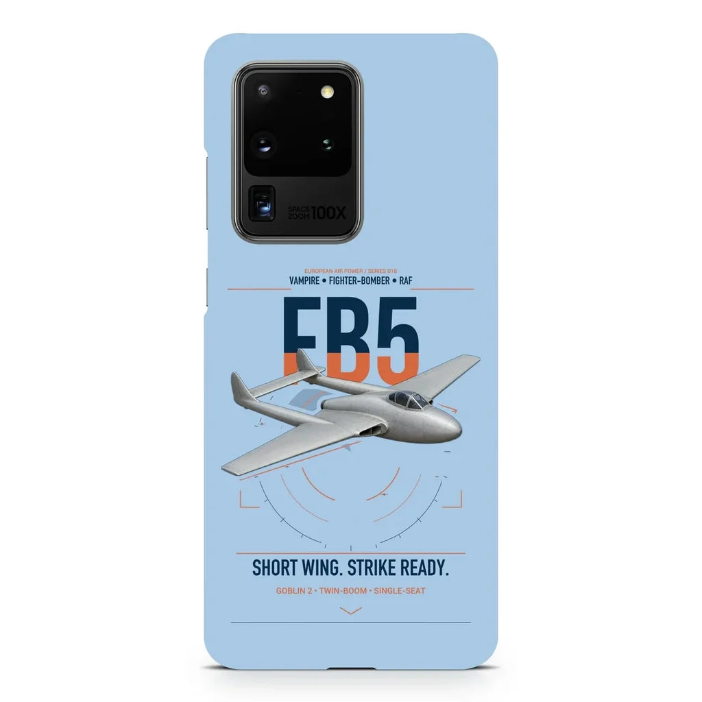 de Havilland Vampire FB5 design on samsung case - light blue