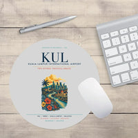 Thumbnail for Kuala Lumpur International Airport (KUL) design on light gray round mouse pad