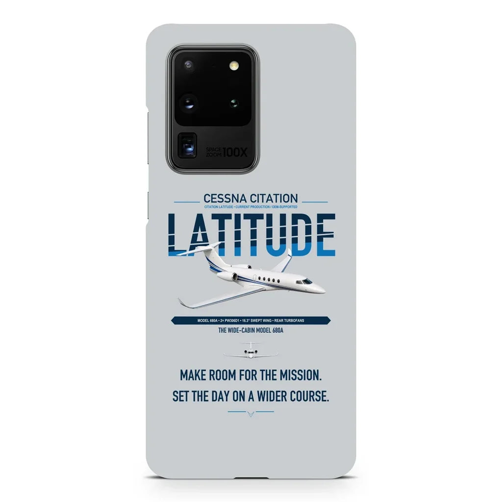 Cessna Citation Latitude design on samsung case - light gray
