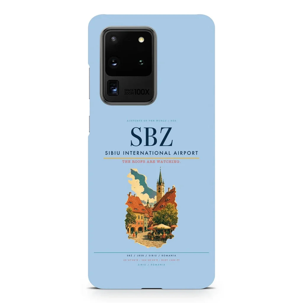 Sibiu International Airport SBZ design on samsung case - light blue