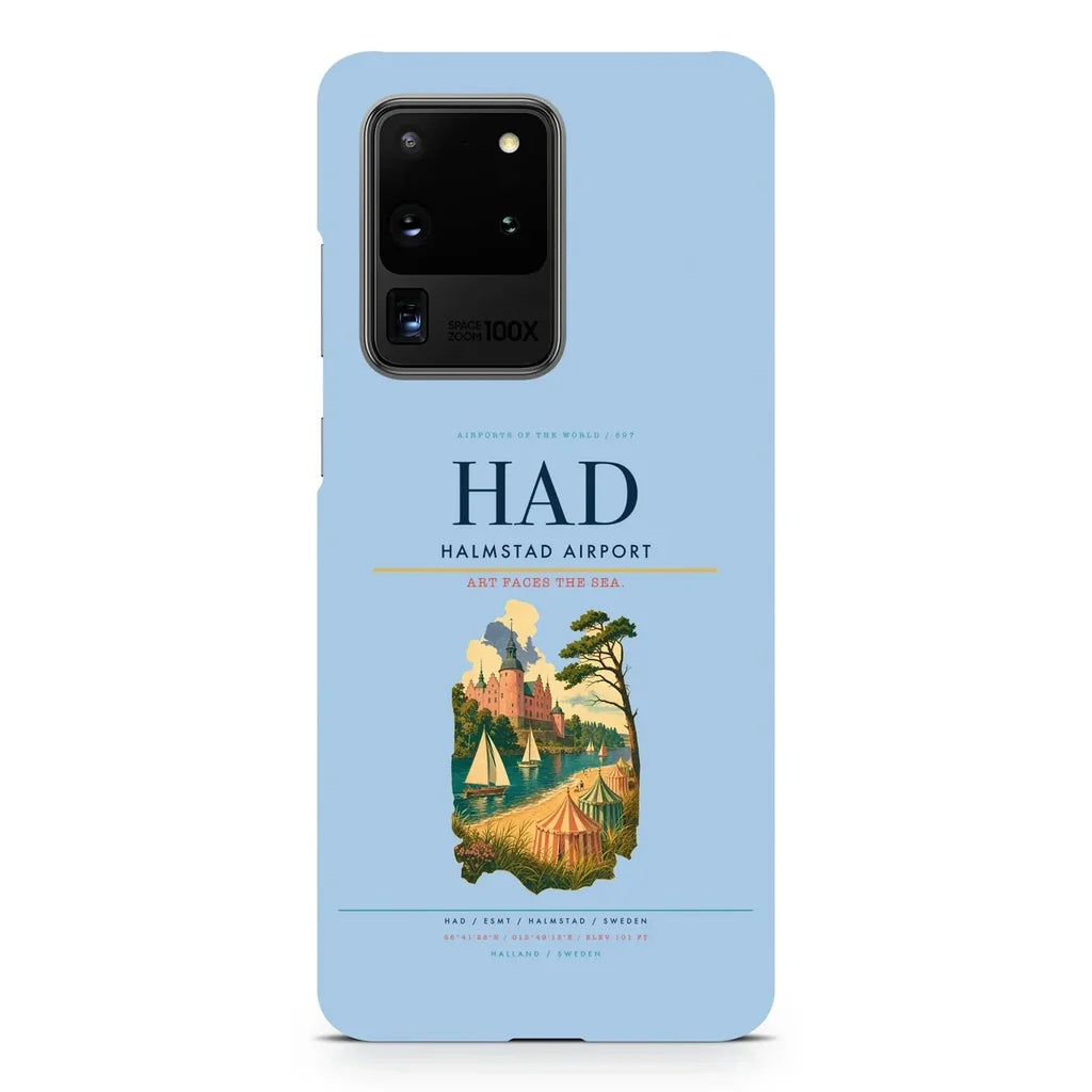 Halmstad Airport HAD design on samsung case - light blue