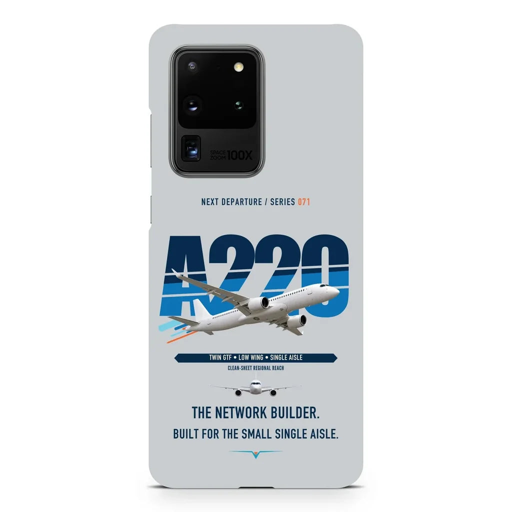 Airbus A220-300 design on samsung case - light gray