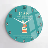 Thumbnail for Oakland San Francisco Bay Airport OAK Wall-Clock No-Frame - Turquoise