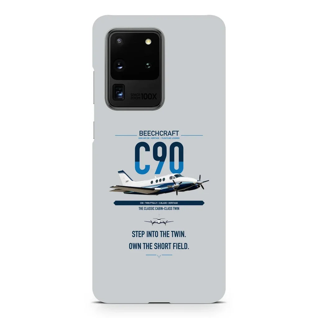 Beechcraft King Air C90 design on samsung case - light gray
