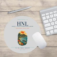 Thumbnail for Honolulu Daniel K. Inouye International Airport (HNL) design on light gray round mouse pad