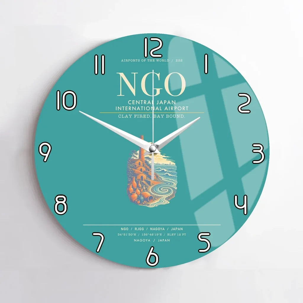 Central Japan International Airport NGO Wall-Clock No-Frame - Turquoise