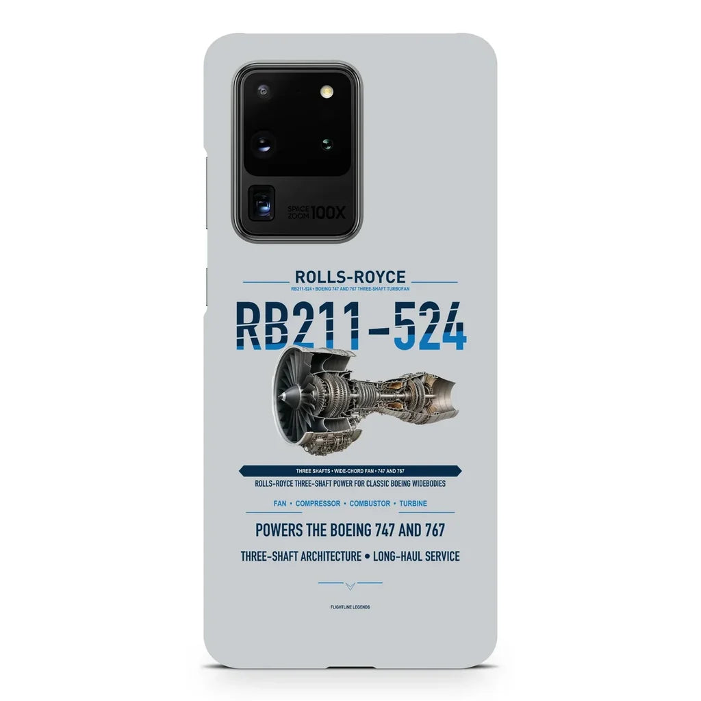 RB211-524 design on samsung case - light gray