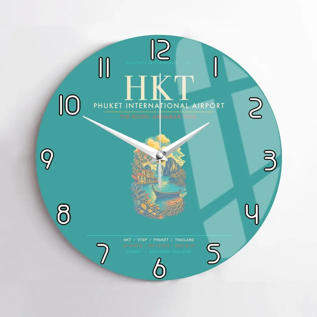 Phuket International Airport HKT Wall-Clock No-Frame - Turquoise