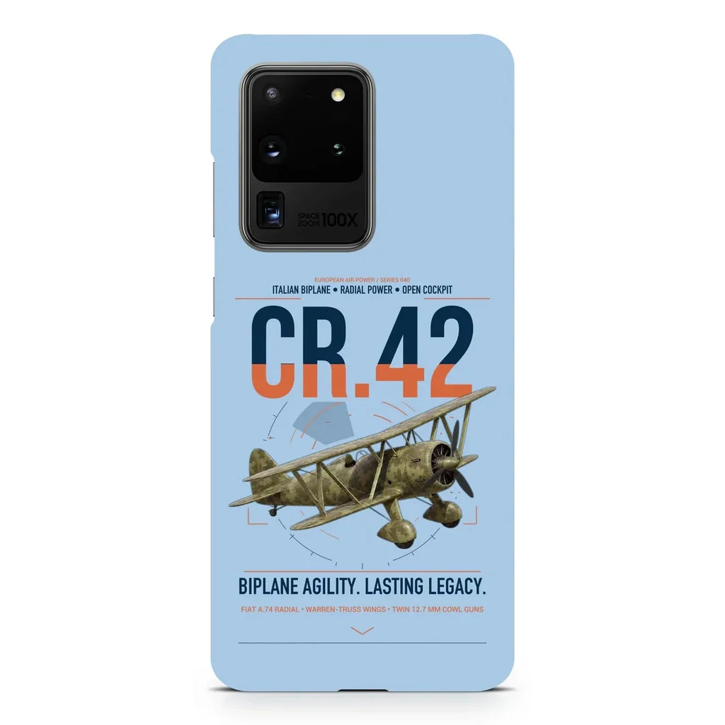 Fiat CR.42 Falco design on samsung case - light blue