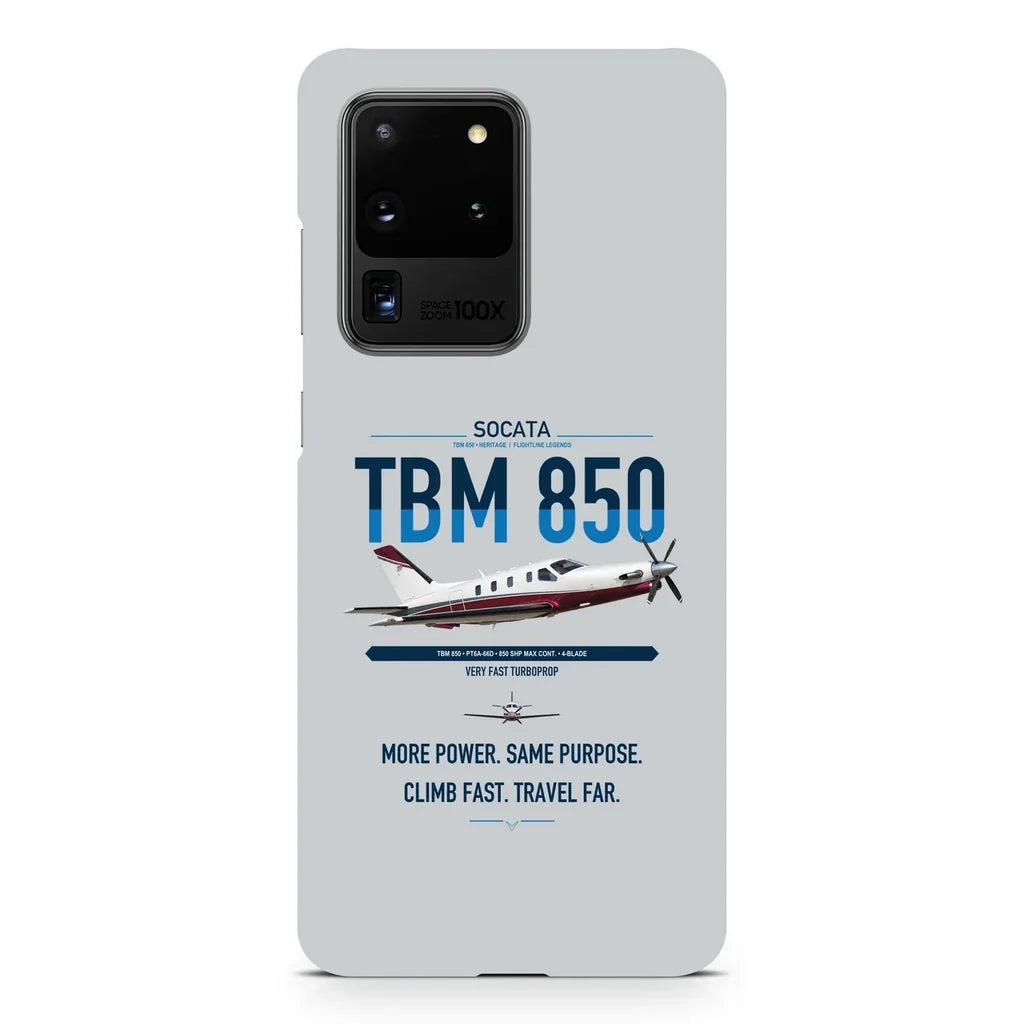 Socata TBM 850 design on samsung case - light gray