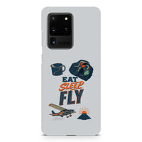Thumbnail for Eat Sleep Fly V2 design on samsung case - light gray