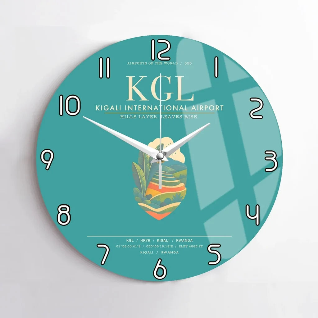 Kigali International Airport KGL Wall-Clock No-Frame - Turquoise