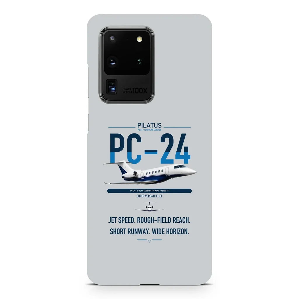 Pilatus PC-24 design on samsung case - light gray