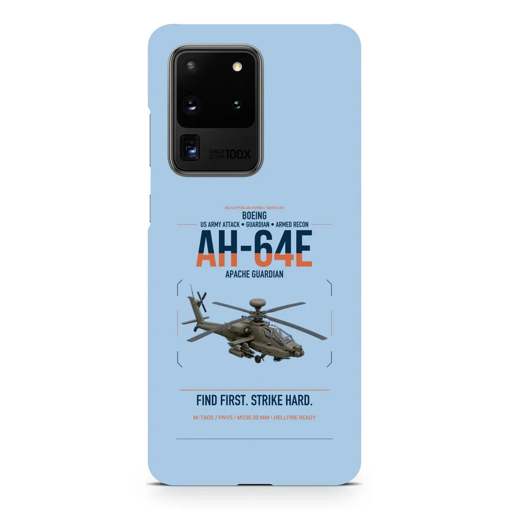 Boeing AH-64E Apache Guardian design on samsung case - light blue