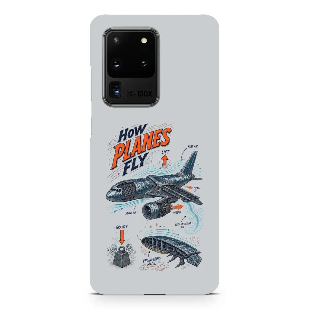 How Planes Fly V2 design on samsung case - light gray